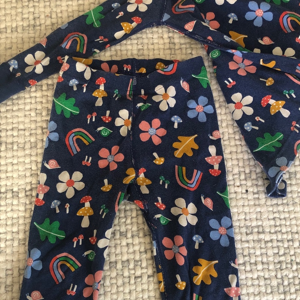 Hanna Andersson Navy Floral & Rainbow Print PJ Set - Picture 4 of 7